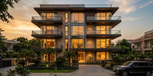 Luxury builder floor residence in South Delhi at golden hour — 2026 home loan guide