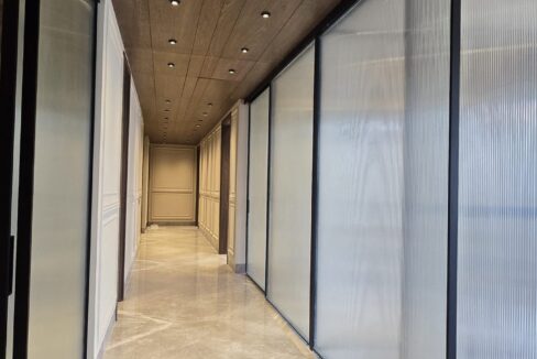 Indus Homes Fluted Glass Corridor Wainscot Panelling