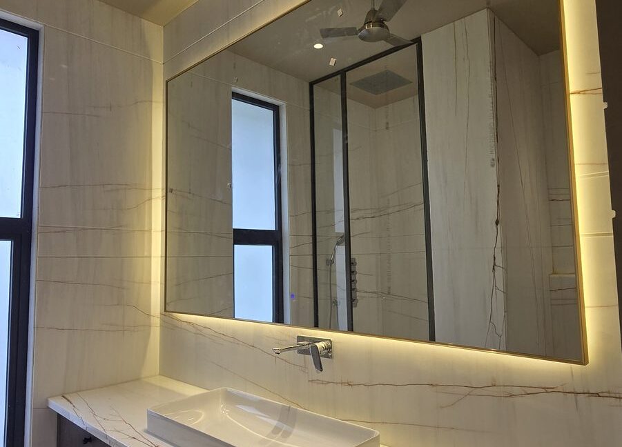 Indus Homes Gold Mirror Marble Vanity