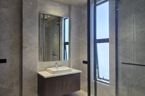 Indus Homes Grey Marble Bathroom Shower