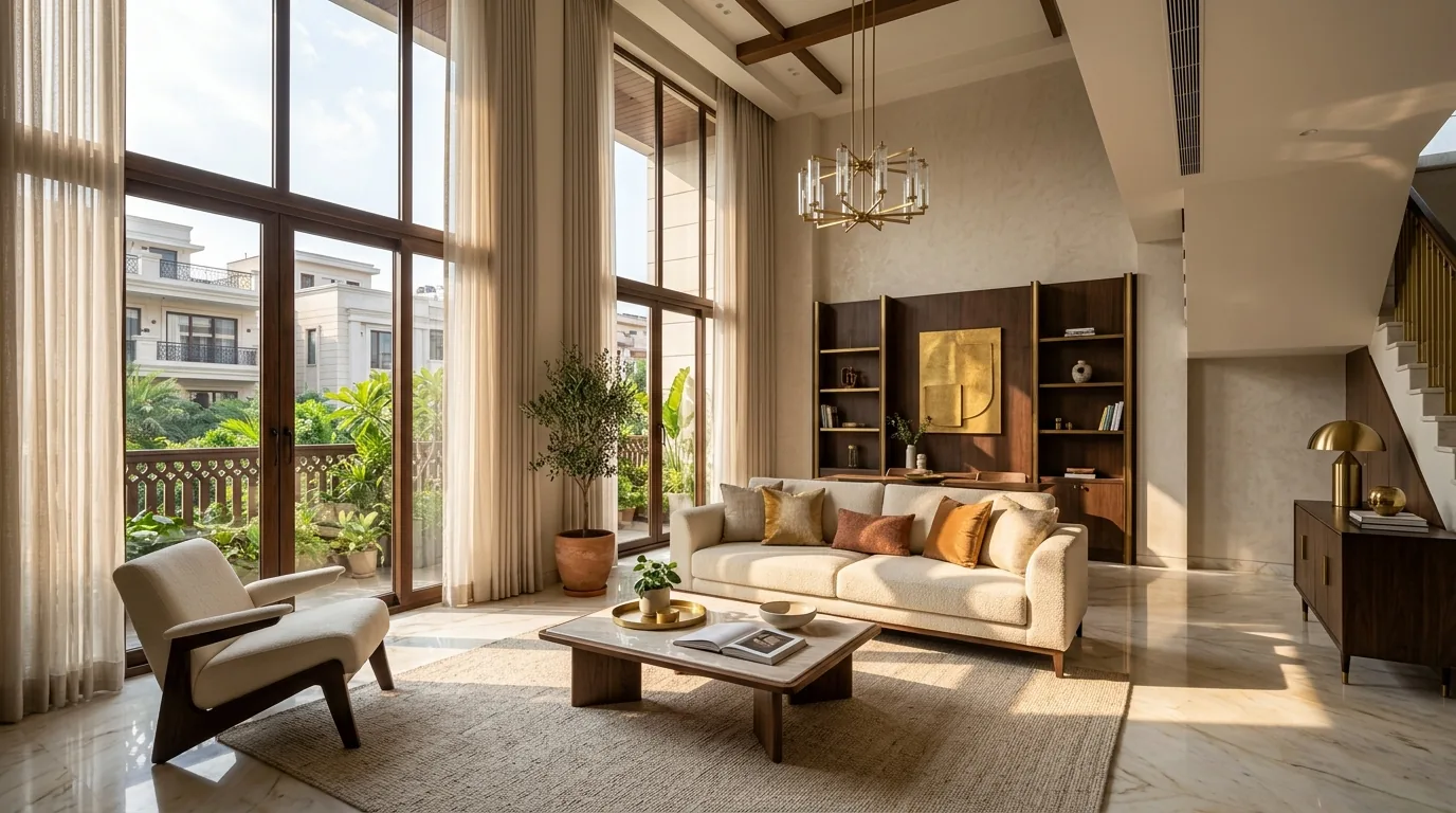 Interior of a new builder floor, the typical property in Defence Colony