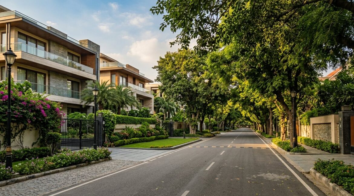 Property in Vasant Vihar — luxury builder-floor mansions on a leafy avenue in South Delhi