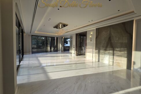 Biggest penthouse in South Delhi – drawing room with chandelier, Vasant Vihar