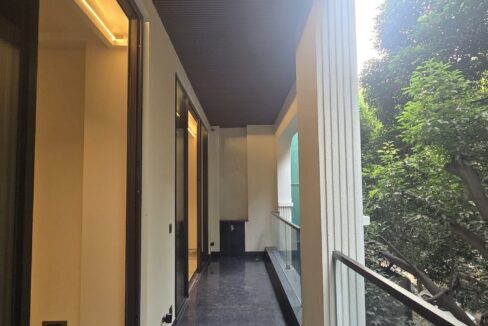 Ekum Homes Balcony With Black Granite Flooring