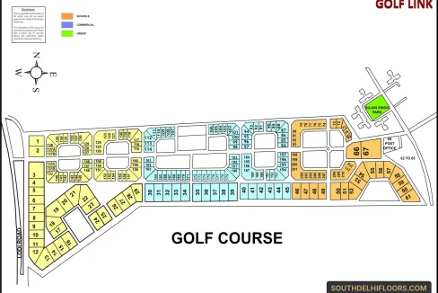 Golf Links colony map with plot numbers