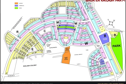 Greater Kailash I colony map with plot numbers