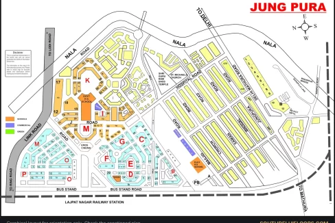 Jangpura Extension colony map with plot numbers