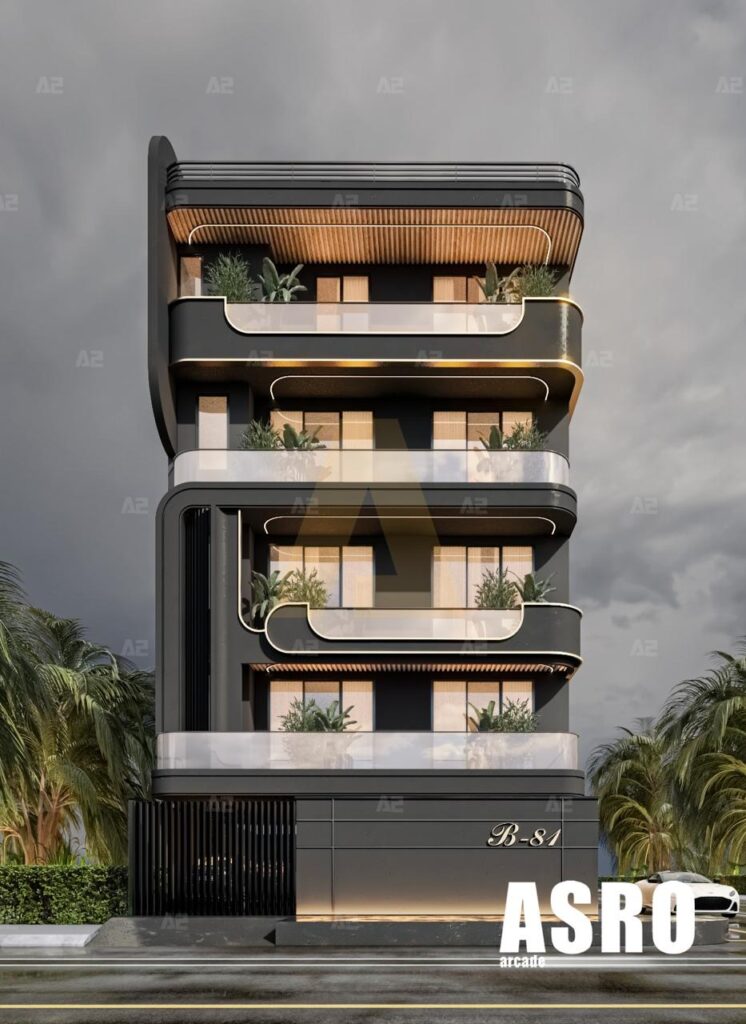 78 Anand Lok, a JCR Homes (RPB Homes) builder floor project in South Delhi: architect's elevation render