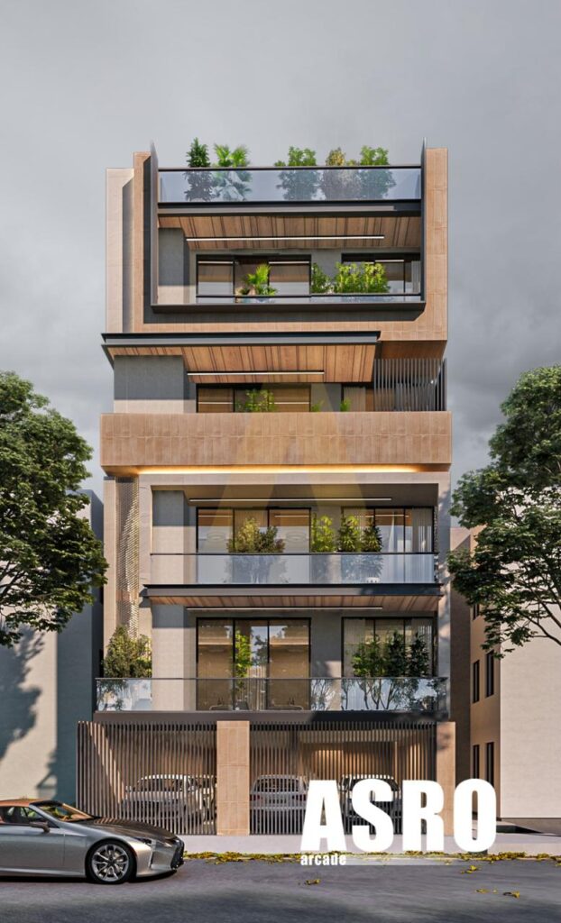E-25 Greater Kailash Enclave 1, a JCR Homes (RPB Homes) builder floor project in South Delhi: architect's elevation render