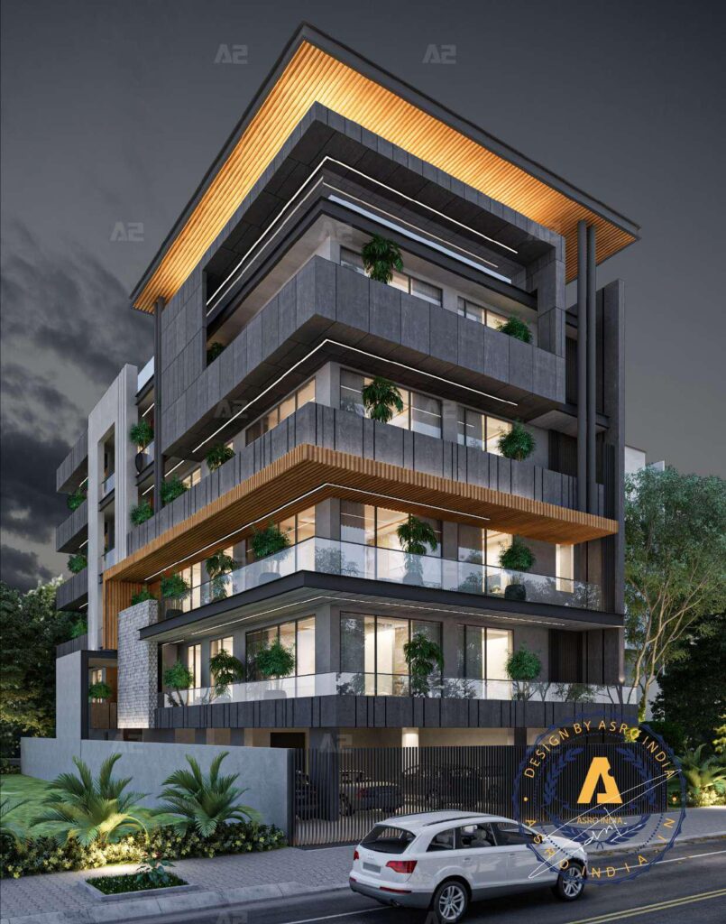 S-444 Greater Kailash 2, a JCR Homes (RPB Homes) builder floor project in South Delhi: architect's elevation render