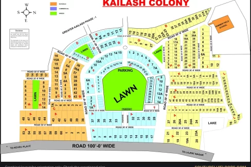 Kailash Colony colony map with plot numbers