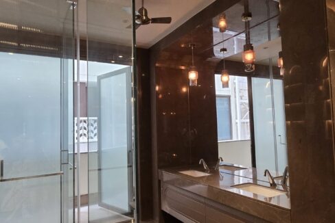 RS Buildtech Bathroom Glass Partition and Pendant Vanity | Luxury Property by Ravinder Singh Marwah
