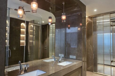 RS Buildtech Bathroom Marble Arch Canopy and Twin Basins | Luxury Property by Ravinder Singh Marwah