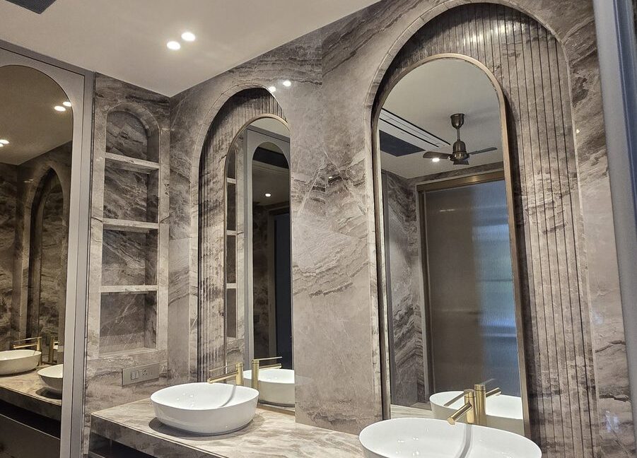 RS Buildtech Fluted Arch Mirror Niches and Vessel Basins | Builder Ravinder Singh Marwah