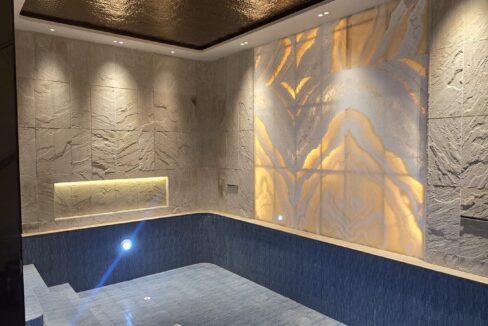 RS Buildtech Indoor Pool with Backlit Onyx Wall | Developer Ravinder Singh Marwah