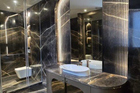 RS Buildtech Master Bathroom Backlit Arched Mirror | Builder Ravinder Singh Marwah