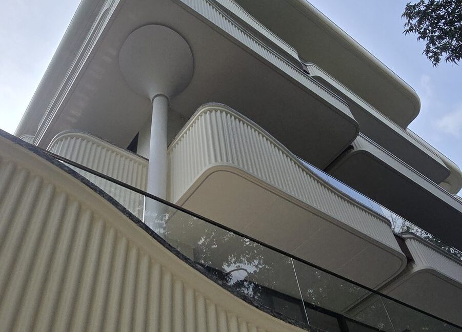 RS Buildtech Sculpted White Facade | Luxury Builder Floor by Ravinder Singh Marwah