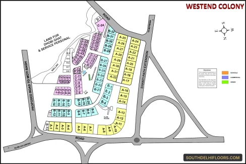 Westend colony map with plot numbers
