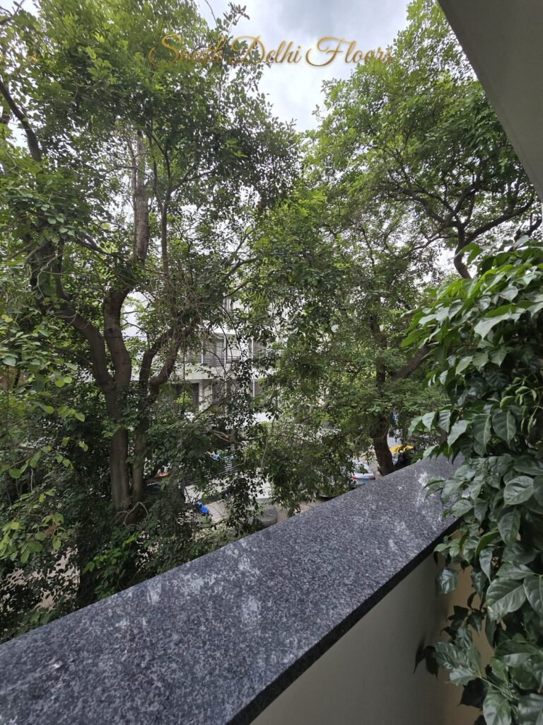 Balcony tree view, South Delhi builder floor by Windchimes, photographed by SouthDelhiFloors