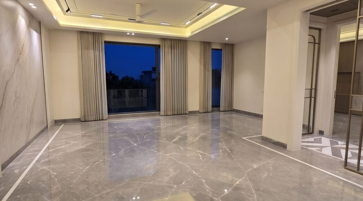 Windchimes Construction Bare Family Lounge Marble Floor At Night - Builder