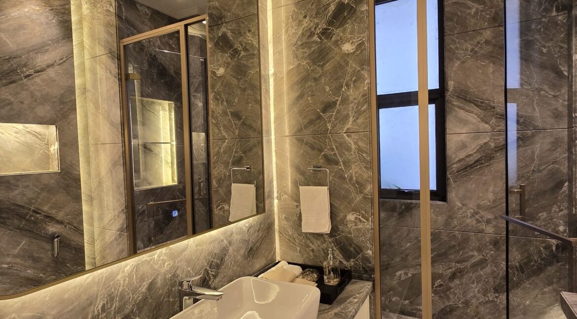 Windchimes Construction Bathroom Backlit Mirror Shower - Amrit Lal