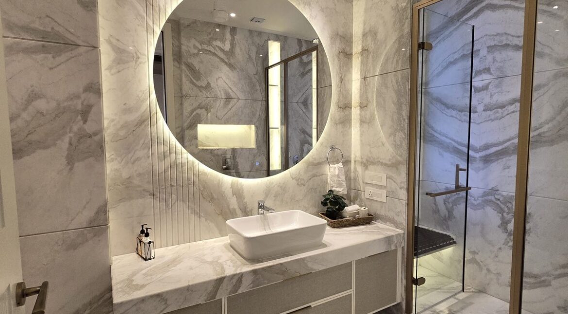 Windchimes Construction Bathroom Round LED Mirror - Rajesh Kumar