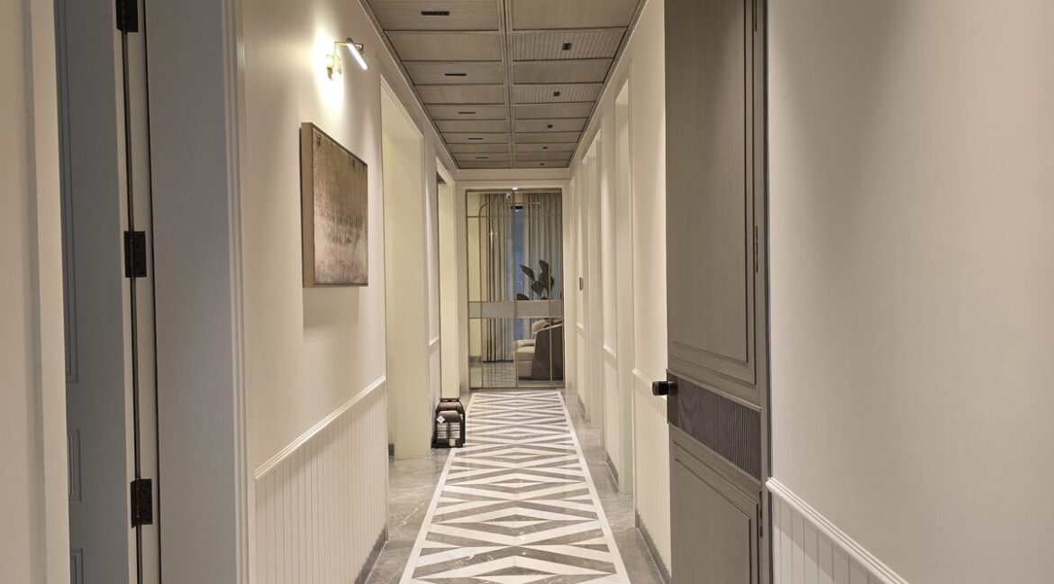 Windchimes Construction Corridor Wooden Panel Ceiling - Amrit Lal