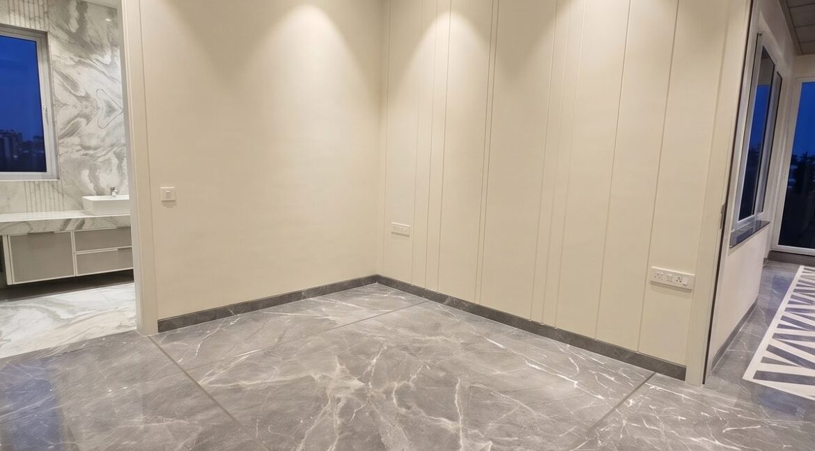 Windchimes Construction Empty Bedroom Ensuite View At Night - Surbhi Nandrajog