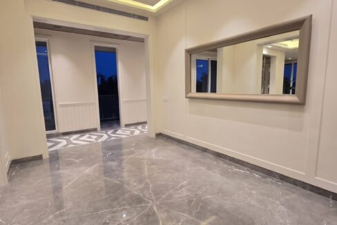 Windchimes Construction Empty Dining Room Wall Mirror At Night - Builder