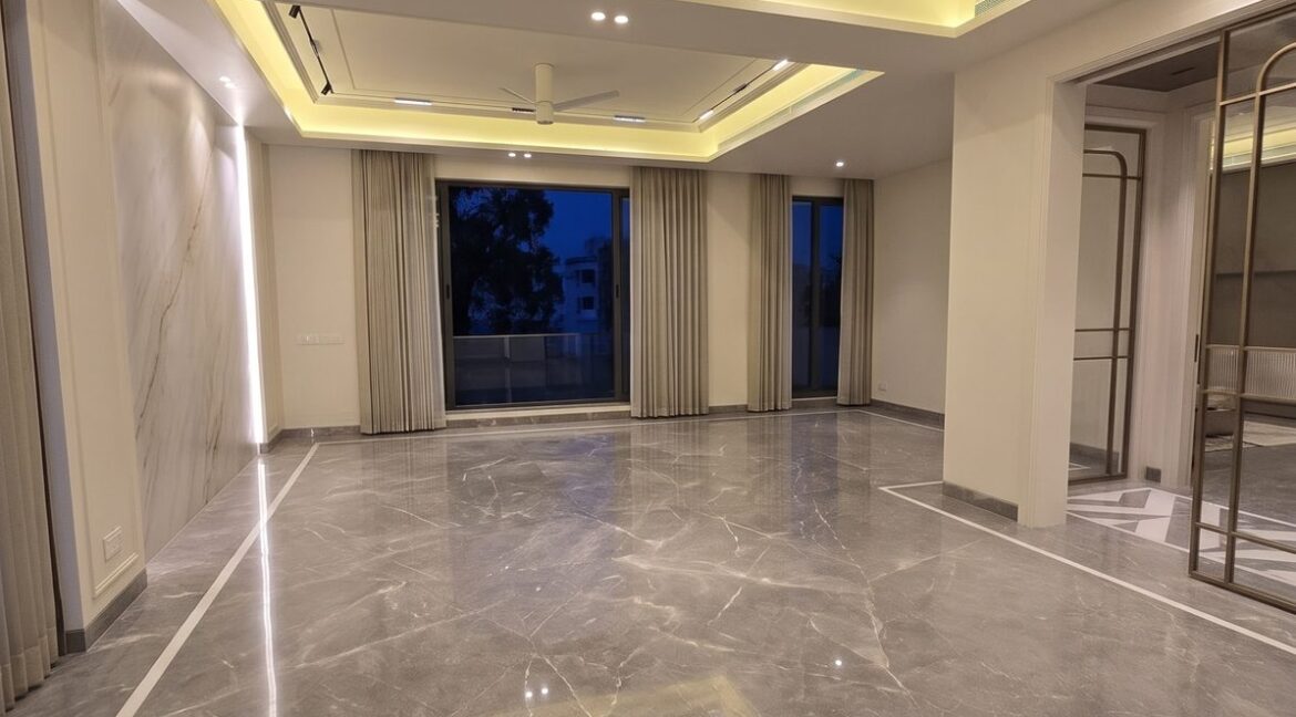 Windchimes Construction Empty Lounge Cove Ceiling At Night - Rajesh Kumar