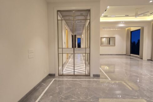 Windchimes Construction Empty Sitting Corner Glass Door At Night - Rajesh Kumar