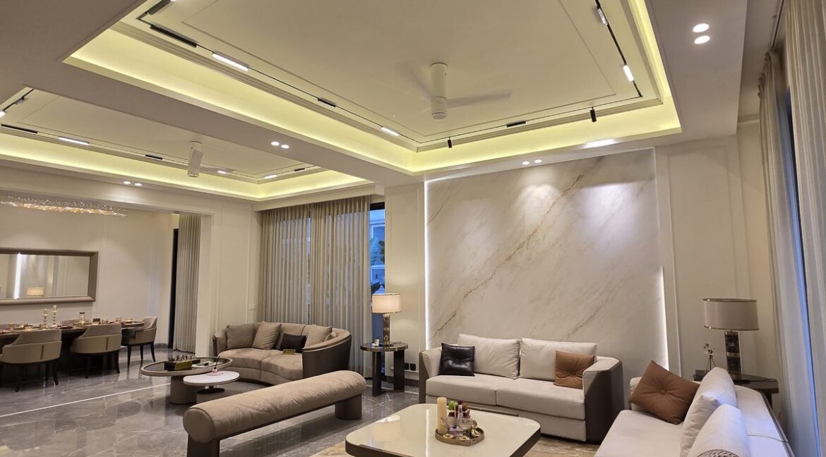 Windchimes Construction Grand Living Room Wide View - Amrit Lal