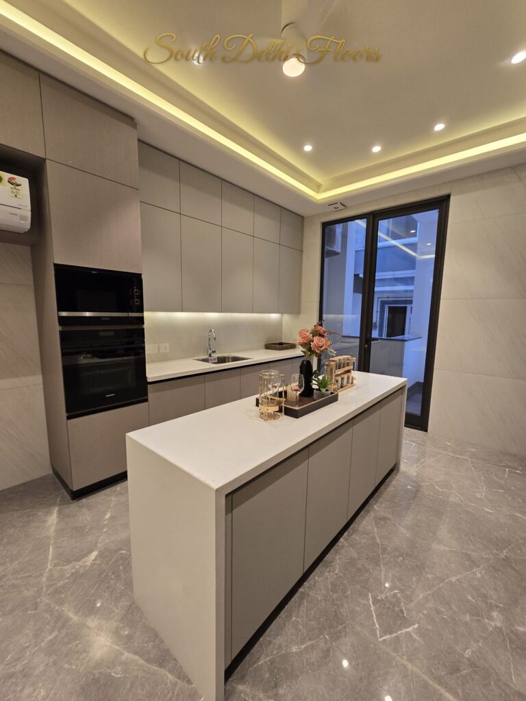 Kitchen built in oven, South Delhi builder floor by Windchimes, photographed by SouthDelhiFloors