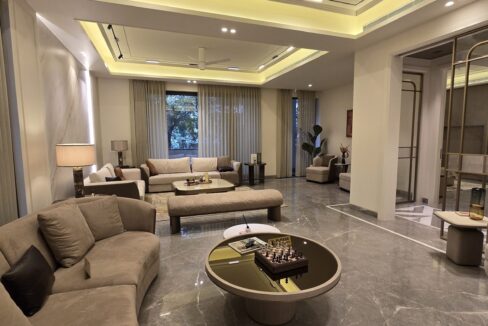 Windchimes Construction Lounge Curved Sofa Chess Table - Amrit Lal