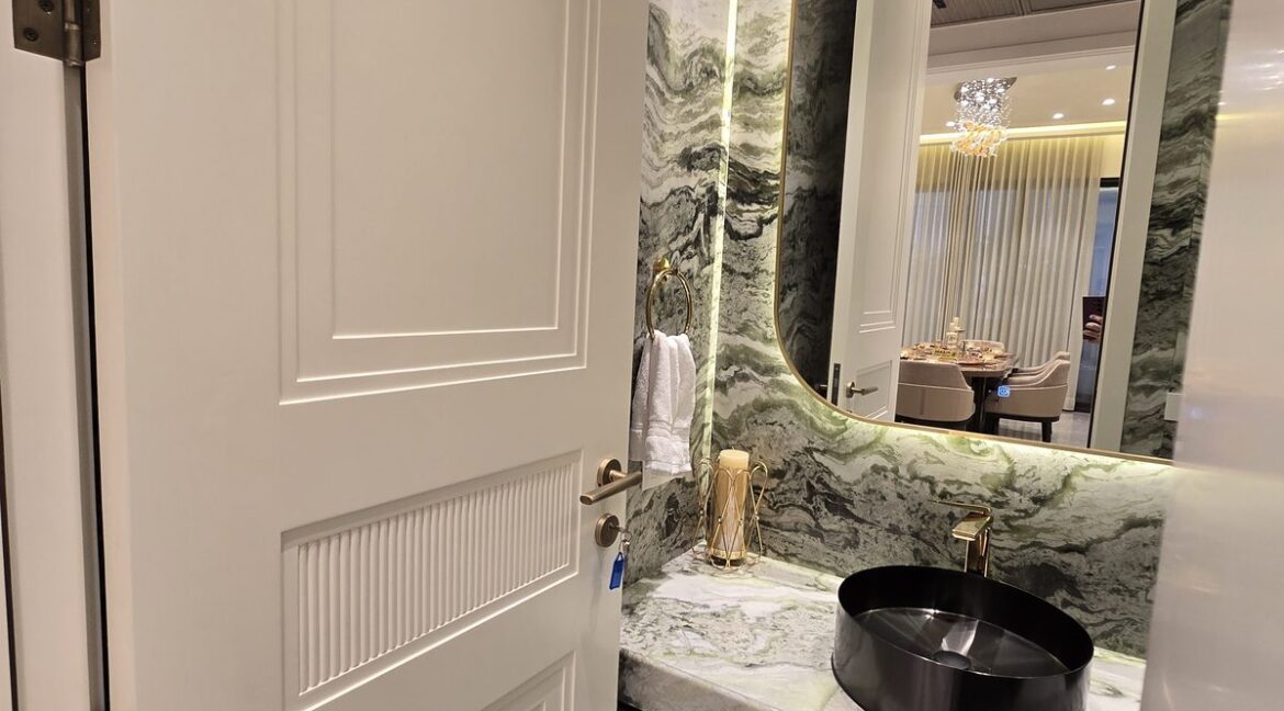 Windchimes Construction Powder Room Backlit Mirror - Rajesh Kumar