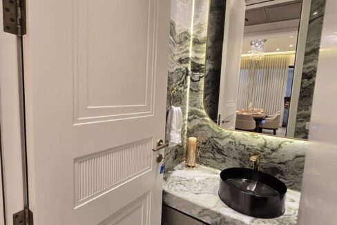 Windchimes Construction Powder Room Backlit Mirror - Rajesh Kumar