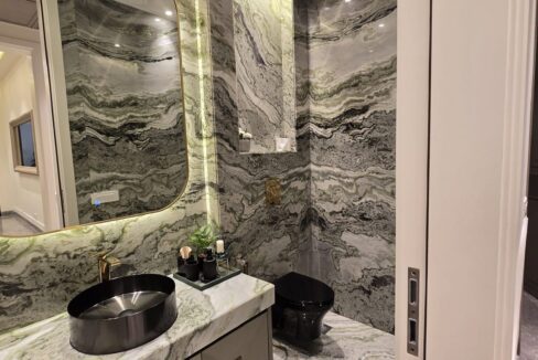 Windchimes Construction Powder Room Green Marble - Rajesh Kumar