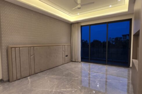 Windchimes Construction Unfurnished Master Bedroom Headboard Wall At Night - Surbhi Nandrajog