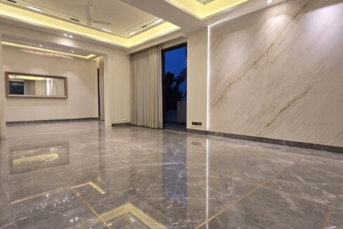 Windchimes Construction Vacant Drawing Room Wide Angle At Night - Amrit Lal