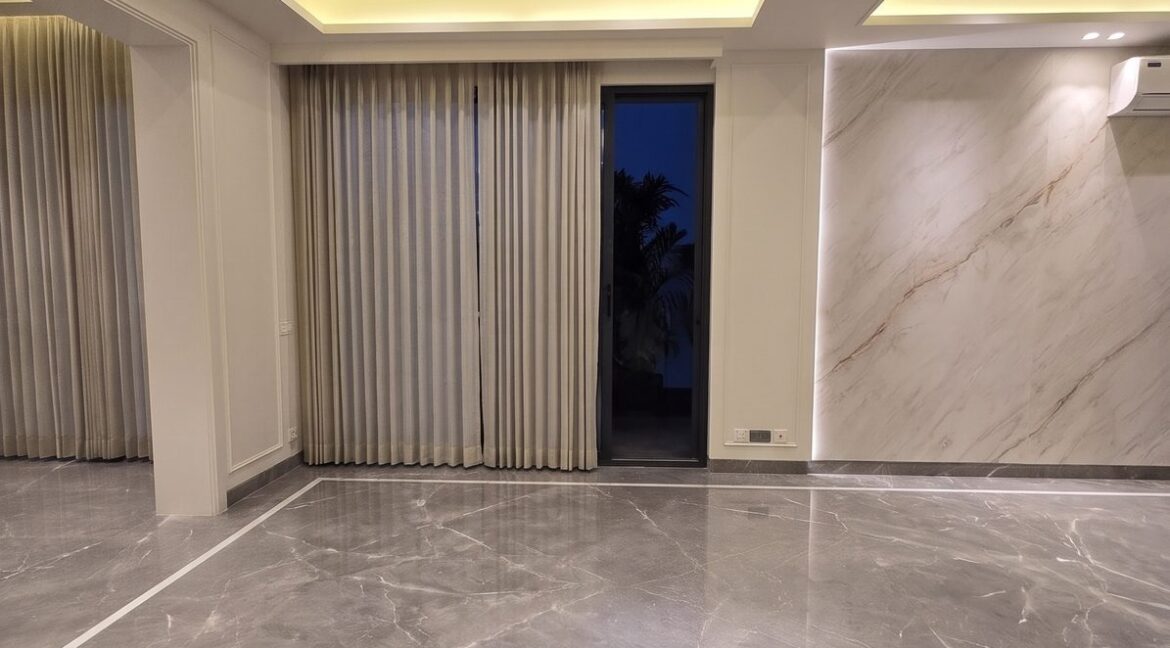 Windchimes Construction Vacant Living Area Curtains At Night - Rajesh Kumar