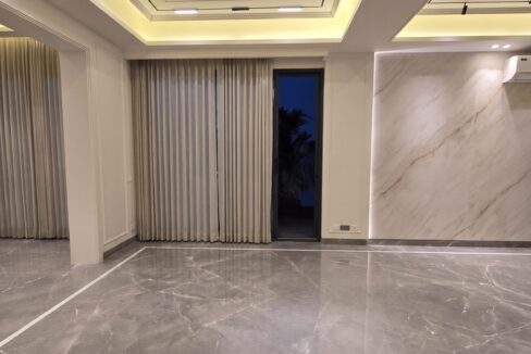 Windchimes Construction Vacant Living Area Curtains At Night - Rajesh Kumar